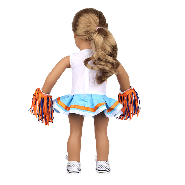 18 Cal amerykańskie ubrania dla lalek - strój cheerleaderek w jednym kolorze - dla lalki 43cm - DIY - Wianko - 6