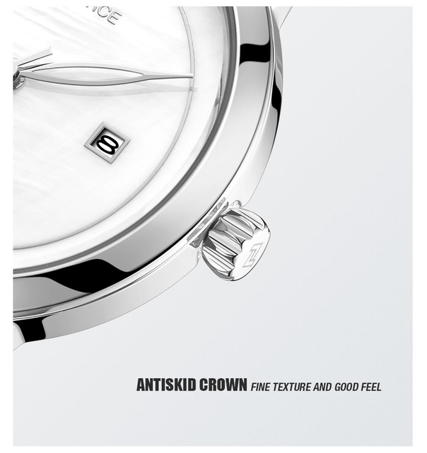 Zegarek damski NAVIFORCE luksusowa marka, kwarcowy srebrny z białym paskiem i datą, wodoodporny - Wianko - 9