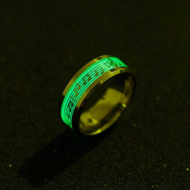 Męska stal nierdzewna opaska pierścionek tytanowy o delikatnym wzorze Luminous - Wianko - 2
