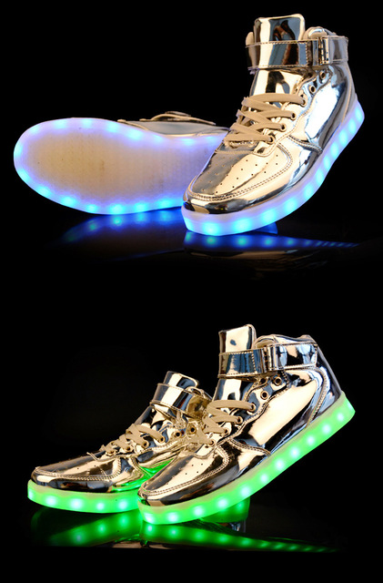 Buty męskie LED, złoto/srebro, wysokiej jakości, na jesień/zimę, casual - Wianko - 37