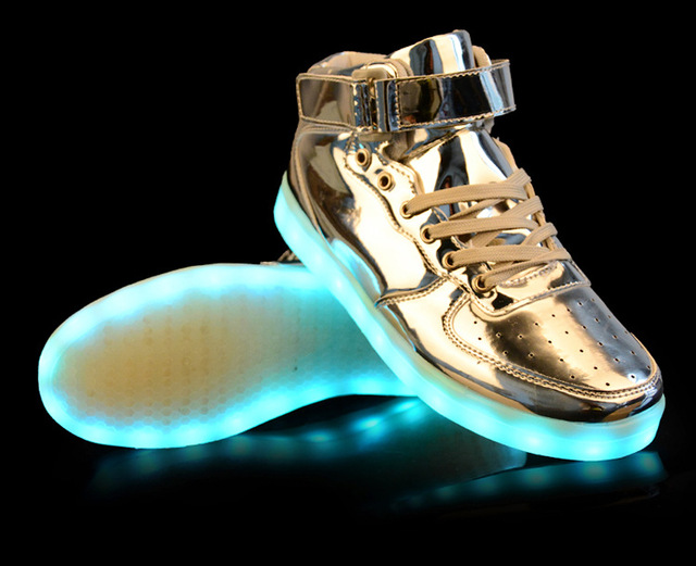 Buty męskie LED, złoto/srebro, wysokiej jakości, na jesień/zimę, casual - Wianko - 38