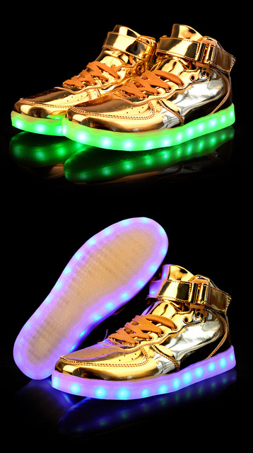 Buty męskie LED, złoto/srebro, wysokiej jakości, na jesień/zimę, casual - Wianko - 32