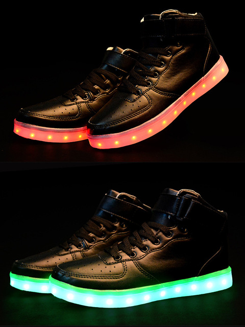Buty męskie LED, złoto/srebro, wysokiej jakości, na jesień/zimę, casual - Wianko - 24