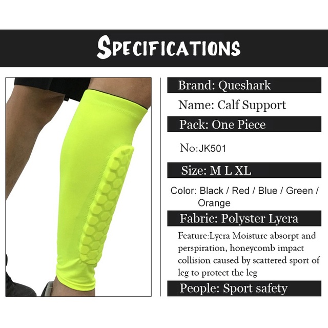 Ocieplacz kompresyjny na nogi do sportów siłowych: piłka nożna, rower, bieganie - struktura plastra miodu, ochrona anty-crash łydki - Wianko - 8