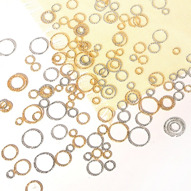 Złoty/Srebrny okrągły pierścionek w koreańskim stylu - moda DIY - Wianko - 5