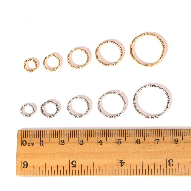 Złoty/Srebrny okrągły pierścionek w koreańskim stylu - moda DIY - Wianko - 1