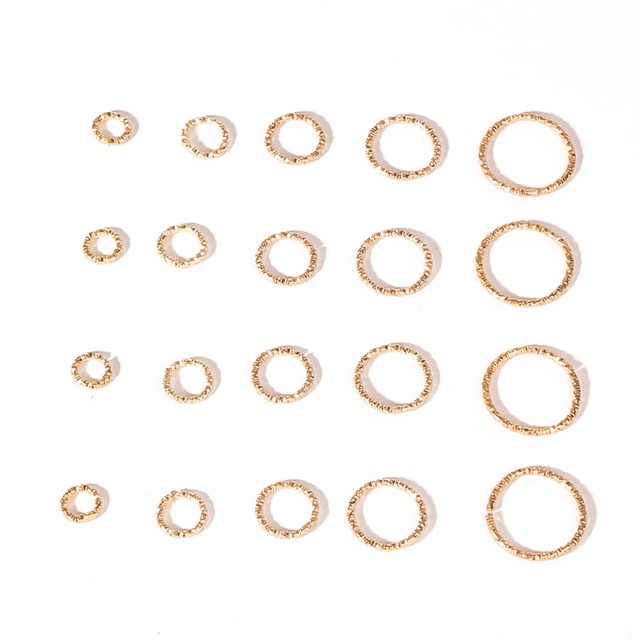 Złoty/Srebrny okrągły pierścionek w koreańskim stylu - moda DIY - Wianko - 3