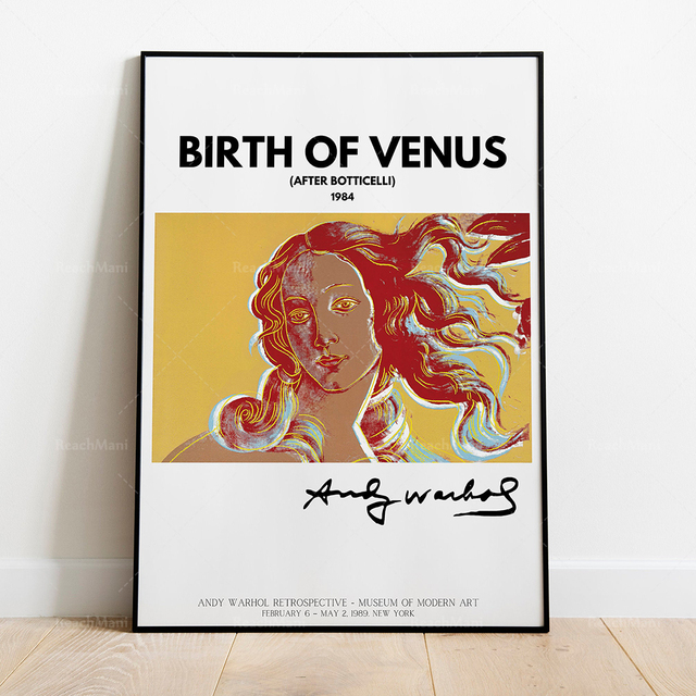 Skandynawski plakat muzeum Andy'ego Warhola - Mona Li, Narodziny kolorowej Wenus Botticellego, grecka bogini - wydruki artystyczne- V - Wianko - 5