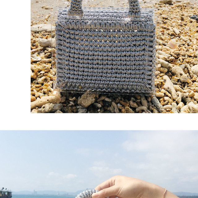 Kobieca torba z uchwytem Knitting Tassel - 2019 nowoczesna, wpleciona wełna, klapka, kolor kolizyjny - Wianko - 3