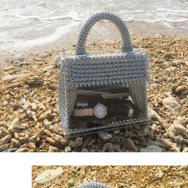Kobieca torba z uchwytem Knitting Tassel - 2019 nowoczesna, wpleciona wełna, klapka, kolor kolizyjny - Wianko - 5