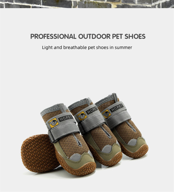 Zestaw 4 sztuk oddychających butów na duże psy - antypoślizgowe, wodoodporne i trwałe, idealne na piesze wycieczki - Wianko - 3