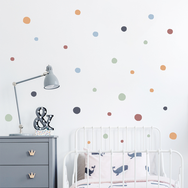 Naklejki ścienne z kolorowymi kropkami dla dzieci, dekoracja do pokoju dziecinnego - Wianko - 4