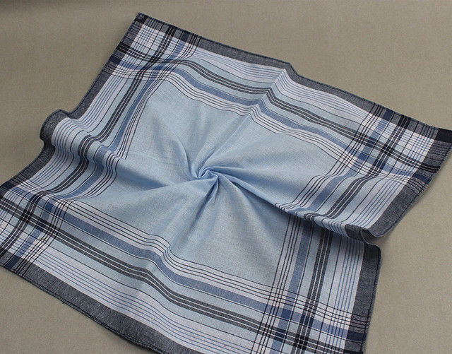 Chusteczki bawełniane Plaid Stripe z kieszenią na wesele i restaurację, 10 sztuk - Wianko - 7