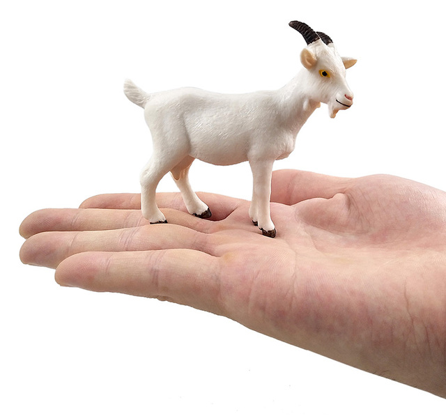 Figurka miniatury biała koza owca do dekoracji domowej i ogrodowej - Wianko - 2