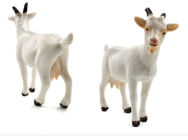 Figurka miniatury biała koza owca do dekoracji domowej i ogrodowej - Wianko - 4