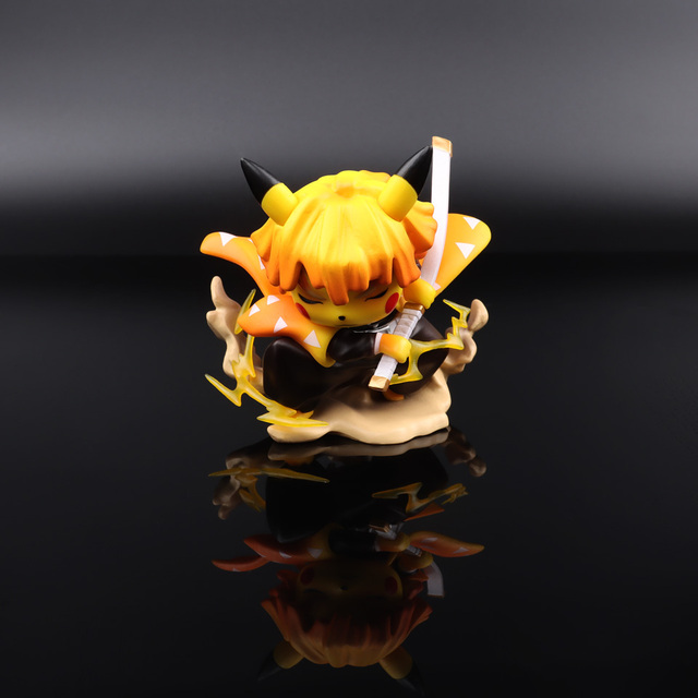 Figurka Pokemon Pikachu z Anime Demon Slayer Tomy - model lalki kolekcjonerskiej Cospla zabawki urodzinowe dla fanów Pokemonów i Anime - Wianko - 1