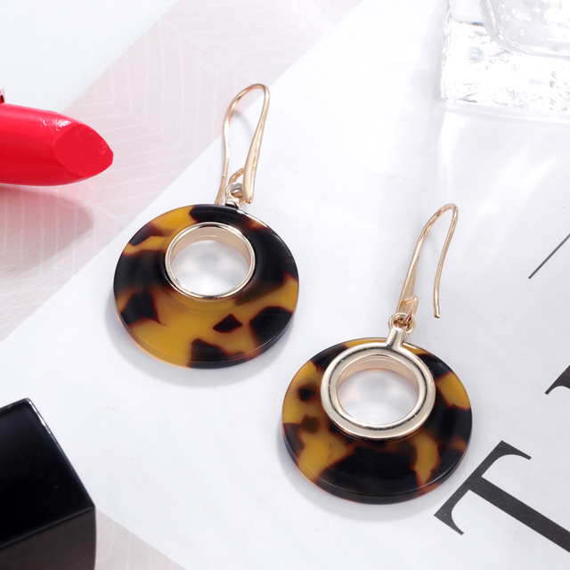 Kolczyki akrylowe w stylu vintage z geometrycznymi zawieszkami - złote spadające 2019 moda koreańska dla kobiet - Wianko - 49