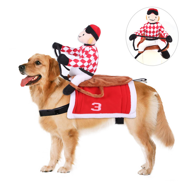 Kostiumy i ubrania dla psów na Halloween, Święta oraz Cosplay - Zestaw Jockey dla psów - Wianko - 1