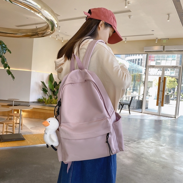 Wodoodporny plecak damski HOCODO jednokolorowy podróżny antykradzieżowy tornister na laptopa - Wianko - 13