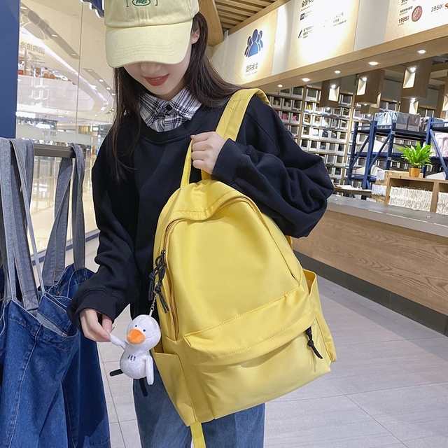 Wodoodporny plecak damski HOCODO jednokolorowy podróżny antykradzieżowy tornister na laptopa - Wianko - 3
