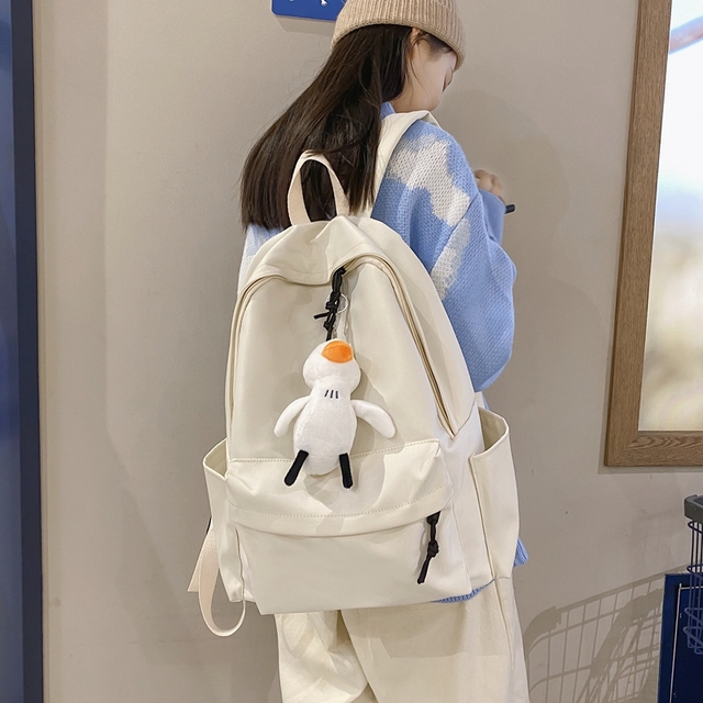 Wodoodporny plecak damski HOCODO jednokolorowy podróżny antykradzieżowy tornister na laptopa - Wianko - 7