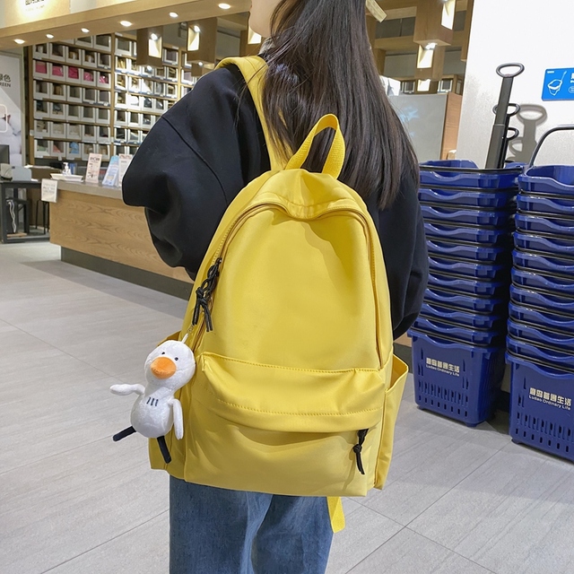 Wodoodporny plecak damski HOCODO jednokolorowy podróżny antykradzieżowy tornister na laptopa - Wianko - 2