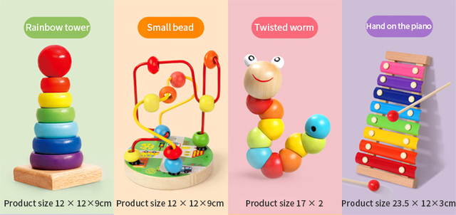 Drewniane koła koralik drut wałek labirynt abakus - Montessori edukacyjne zabawki dla dzieci 3+ - Wianko - 7