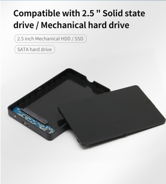 Obudowa HDD USB 3.0/2.0 TISHRIC dla dysków SSD zewnętrznych 2.5 SATA do 10TB 5 Gb/s - Wianko - 19