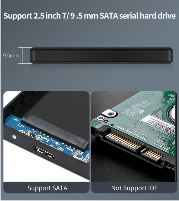 Obudowa HDD USB 3.0/2.0 TISHRIC dla dysków SSD zewnętrznych 2.5 SATA do 10TB 5 Gb/s - Wianko - 8