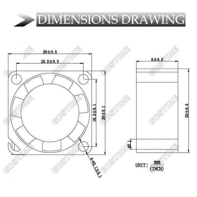 Gdstime Wentylator bezszczotkowy 5V 20x6mm 2cm - Laptop, Projektor, Mikro Czujnik - Wianko - 7