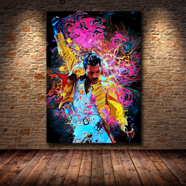 Plakat na płótnie Klassisk Abstrakt Veggmaleri Freddy Mercury Queen Bohemian Rhapsody - dekoracja do salonu - Wianko - 2