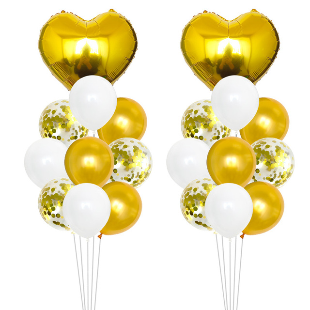 Balony dekoracyjne ślubne - 20 sztuk, różowe złoto, mieszane kształty - idealne na urodziny, baby shower, wieczór panieński - Wianko - 3