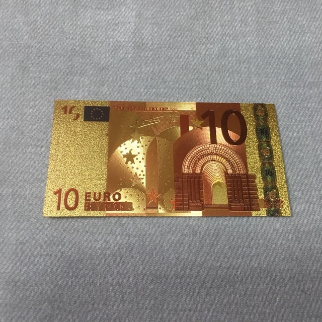 Zestaw 7 sztuk złotych banknotów Euro o nominałach 5, 10, 20, 50, 100, 200, 500 EUR z 24K złota, idealny do kolekcji banknotów - Wianko - 9