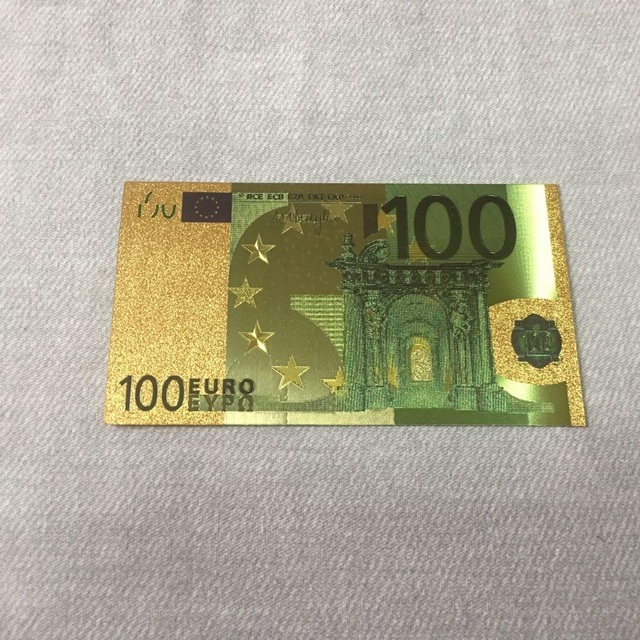 Zestaw 7 sztuk złotych banknotów Euro o nominałach 5, 10, 20, 50, 100, 200, 500 EUR z 24K złota, idealny do kolekcji banknotów - Wianko - 7