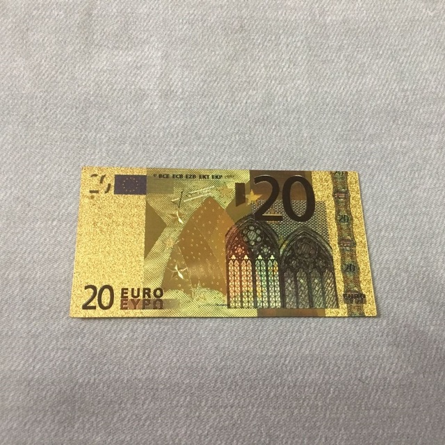 Zestaw 7 sztuk złotych banknotów Euro o nominałach 5, 10, 20, 50, 100, 200, 500 EUR z 24K złota, idealny do kolekcji banknotów - Wianko - 8