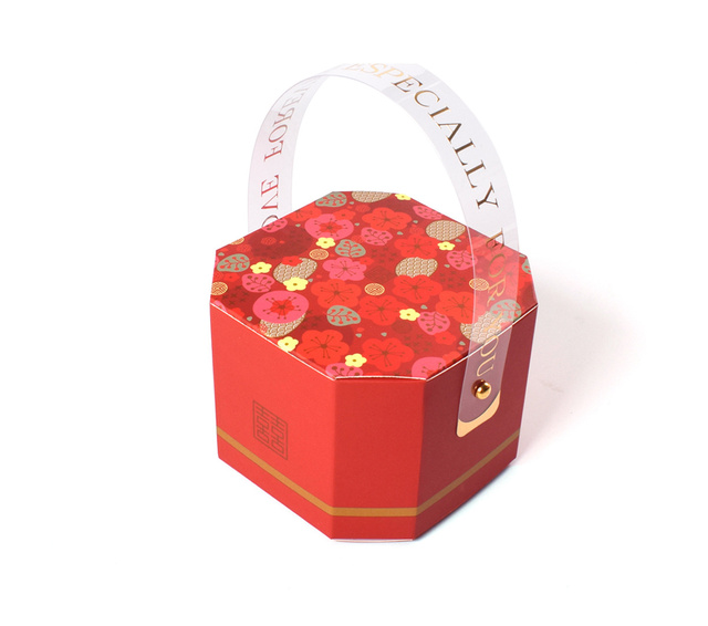 Czekoladki w plastikowym pudełku z torbą na prezent - 20/50/100 sztuk - małe ośmiokątne pudełko z chińskimi kwiatami - Wianko - 9