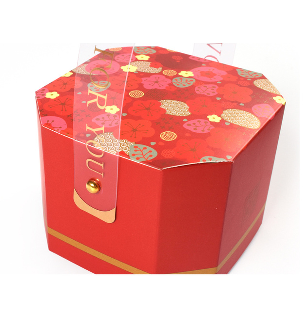 Czekoladki w plastikowym pudełku z torbą na prezent - 20/50/100 sztuk - małe ośmiokątne pudełko z chińskimi kwiatami - Wianko - 5