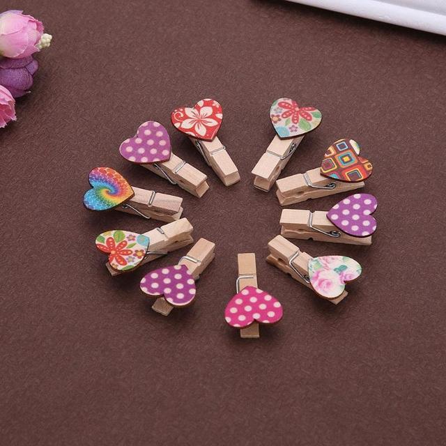 50 sztuk małych drewnianych spinaczy Love Heart do kart DIY, pocztówek i dekoracji ślubnych - Wianko - 6