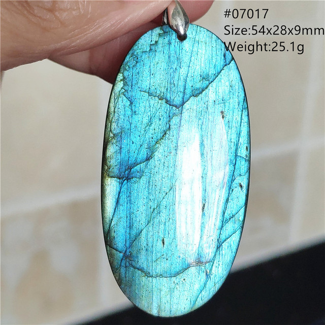 Prawdziwy naturalny wisiorek z labradorytu niebieskiego - jasna koszulka, idealna dla kobiet i mężczyzn, w kształcie serca, o wymiarach 45x18x8mm - biżuteria AAAAA - Wianko - 87