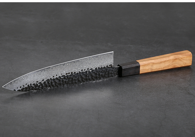 Nóż kuchenny Nakiri Cleaver Chef z 67-warstwową stalą Damascus, uchwytem z drewna oliwnego - Wianko - 7