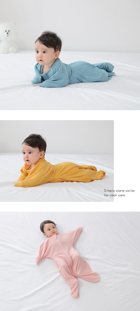 Kombinezon dziecięcy jesień/zima z bawełny, elastyczny, jednolity kolor - Wianko - 14