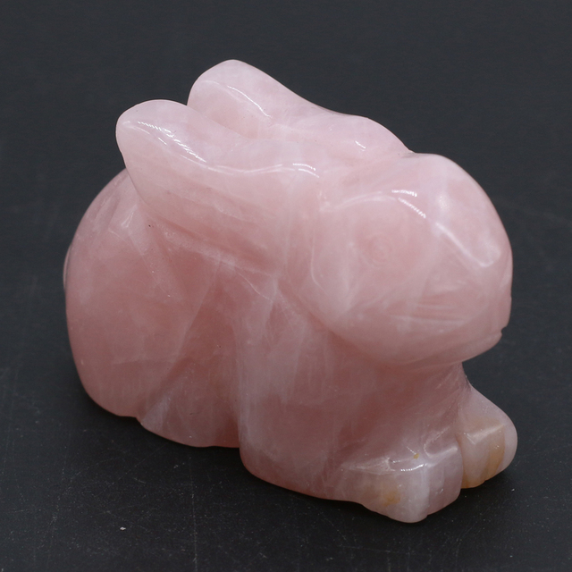 Naturalny ozdobny kamień w kształcie królika - mały ornament na biurko, do sypialni lub ogrodu - Wianko - 23