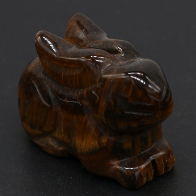 Naturalny ozdobny kamień w kształcie królika - mały ornament na biurko, do sypialni lub ogrodu - Wianko - 16