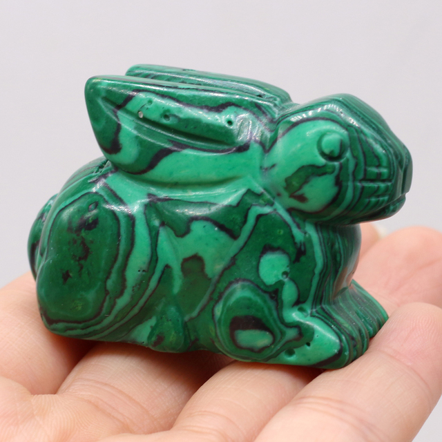 Naturalny ozdobny kamień w kształcie królika - mały ornament na biurko, do sypialni lub ogrodu - Wianko - 11