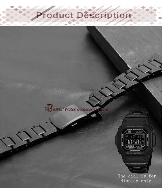 Plastikowa bransoleta z paskiem 26*16mm do zegarka DW-6900/DW9600/DW5600/GW-M5610 - koperta ze stali nierdzewnej - Wianko - 2