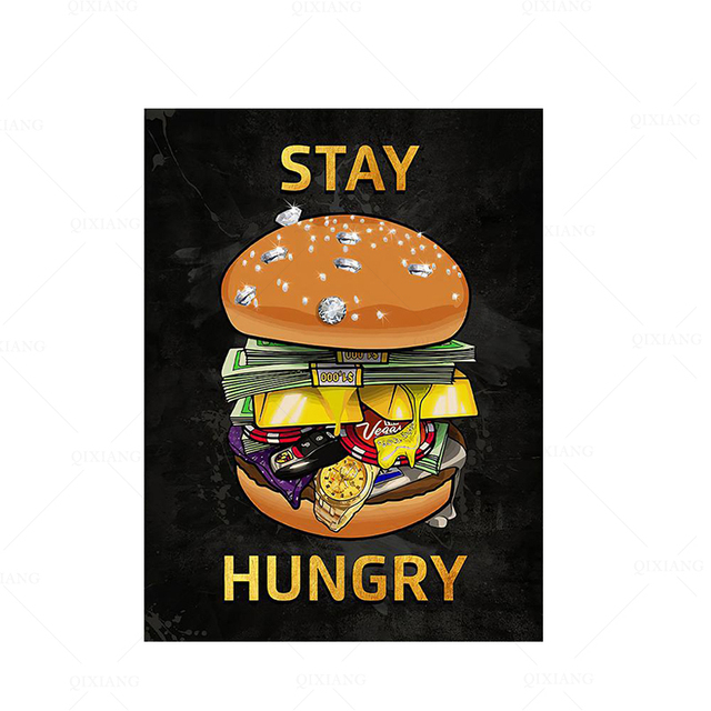 Plakat modułowy na płótnie Hamburger - Wall Art, malarstwo drukowane, pozostań głodny, luksusowa dekoracja wnętrza - Wianko - 6