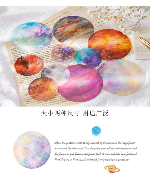 20 sztuk Naklejek Kawaii z romantyczną serią planet - idealne do kalendarza, planera, dekoracji telefonu, Scrapbookingu, DIY - Wianko - 10