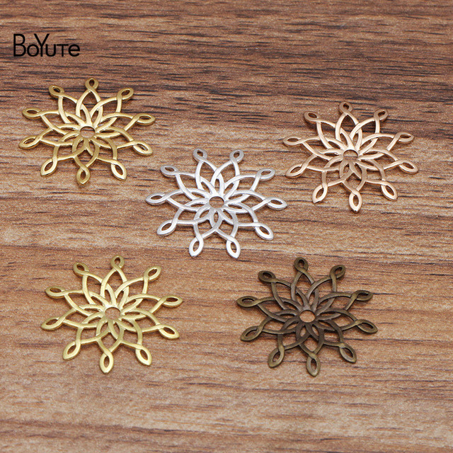 Wisiorek BoYuTe - kwiatowe charms w 5 kolorach, 23 mm, części/partia 50szt., diy handmade akcesoria do biżuterii - Wianko - 4
