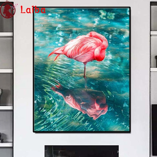Pełnawiertłowe malowanie Diamentowa Art Flamingo - obraz haftowany Swan z diamentami - Wianko - 3