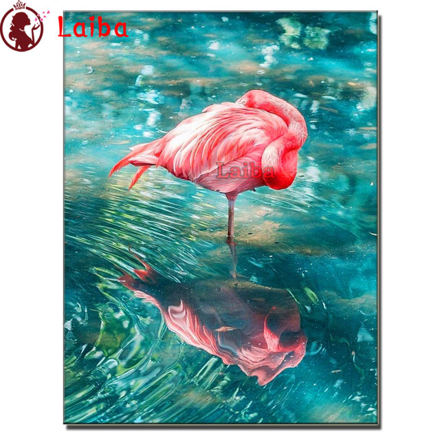 Pełnawiertłowe malowanie Diamentowa Art Flamingo - obraz haftowany Swan z diamentami - Wianko - 4